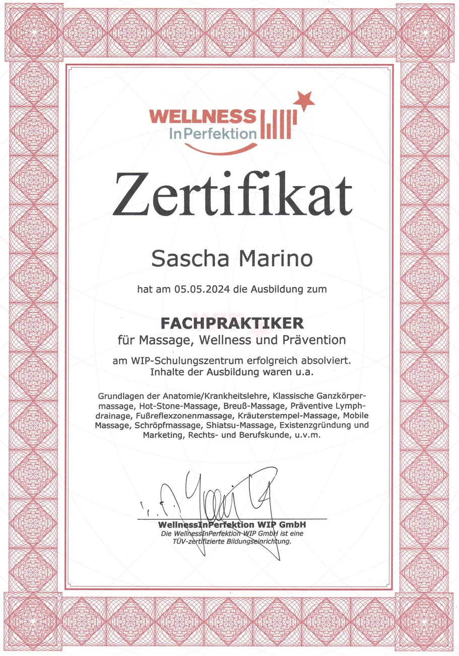 Fachpraktiker für Massage, Wellness & Prävention
