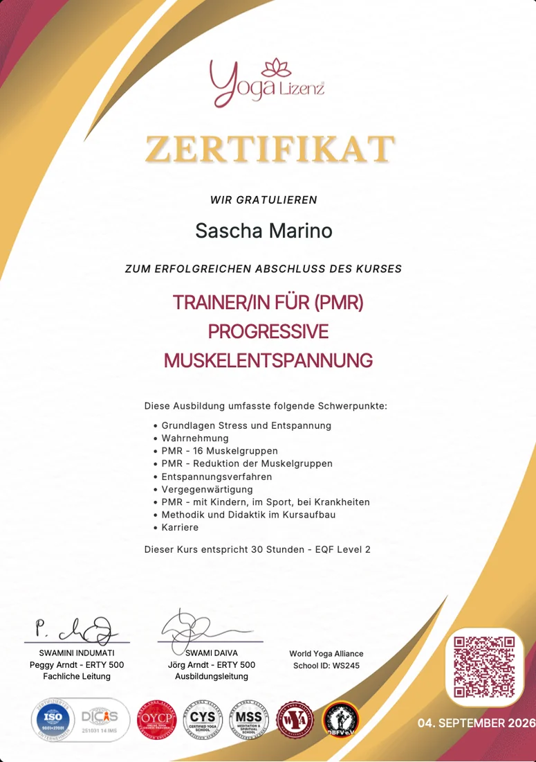 Trainer für Progressive Muskelentspannung (PMR)